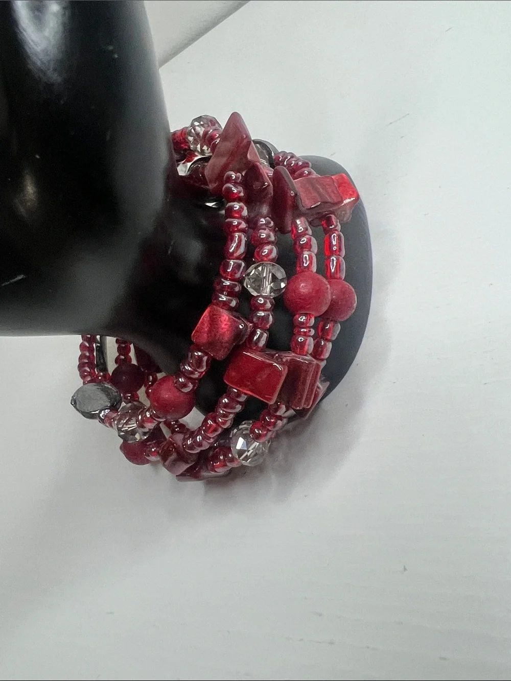 Red Beaded Multi-Strand Women's Bracelet